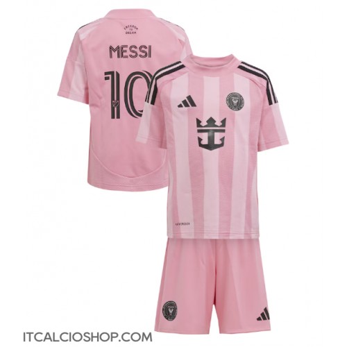 Inter Miami Lionel Messi #10 Prima Maglia Bambino 2025-26 Manica Corta (+ Pantaloni corti)